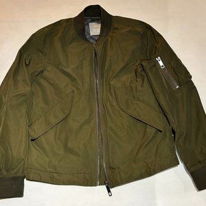 Mango Mens Bomber Jacket Green Small